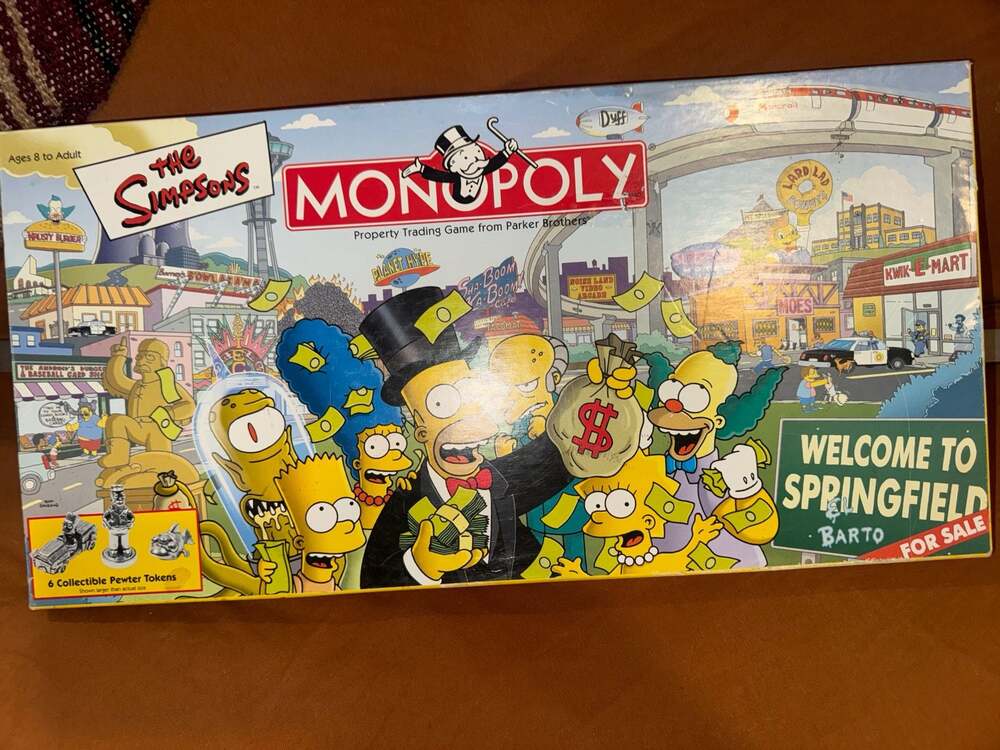 The Simpsons Monopoly Board Game Parker Brothers Hasbro